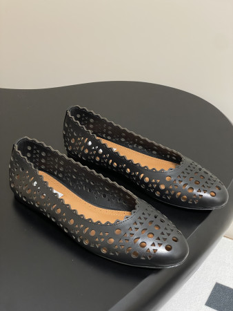 UA Alaïa Laser-cut Leather Ballet Flats(Customized Size 7-10 days production time)