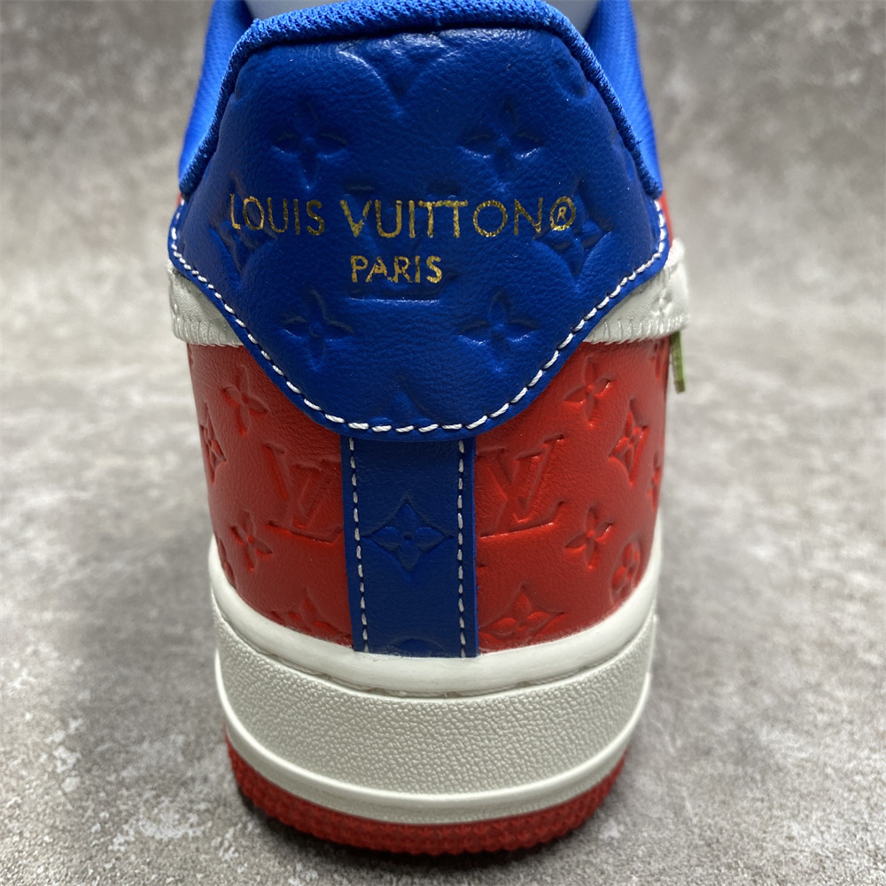 LV x Nike Air Force 1 red blue