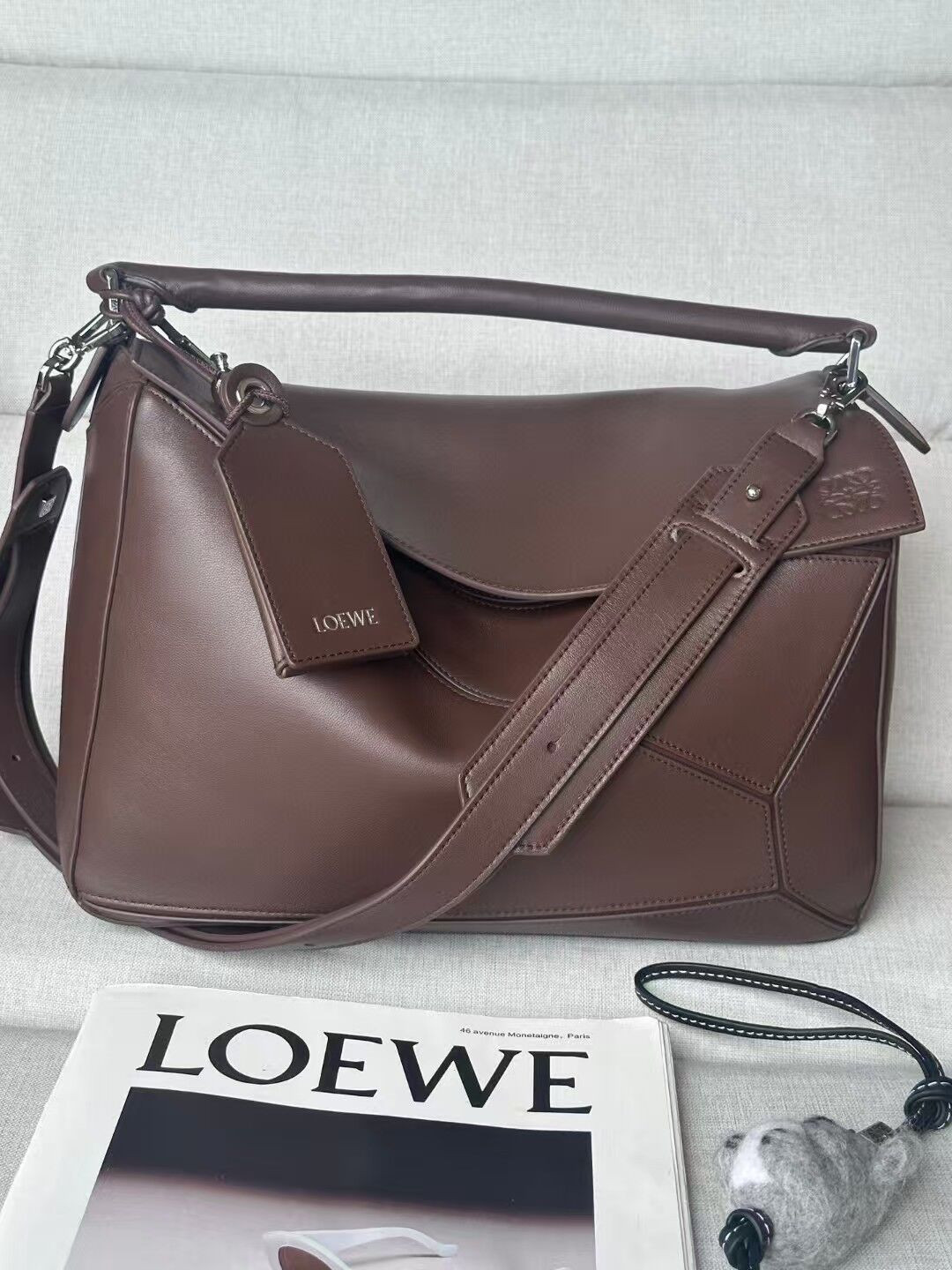 L0ew* large featherlight puzzle bag in nappa lambskin 21.5x33x14.7cm