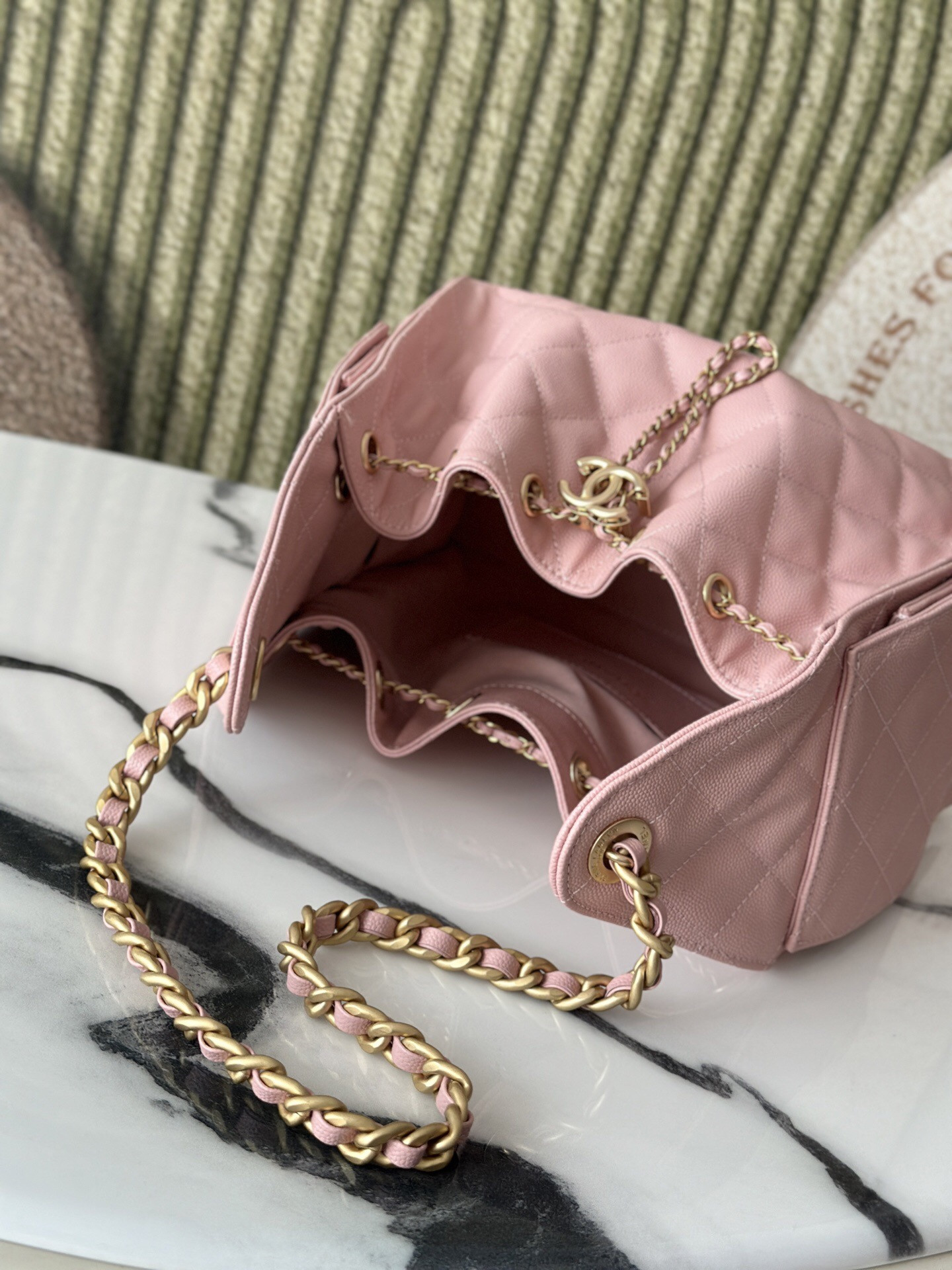 Ch*el 25 small bucket hobo handbag as5293 30x26x14cm