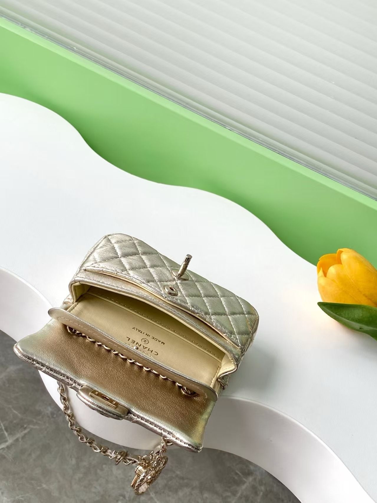 Ch*el classic mini bag with hook 8x12.5x5cm