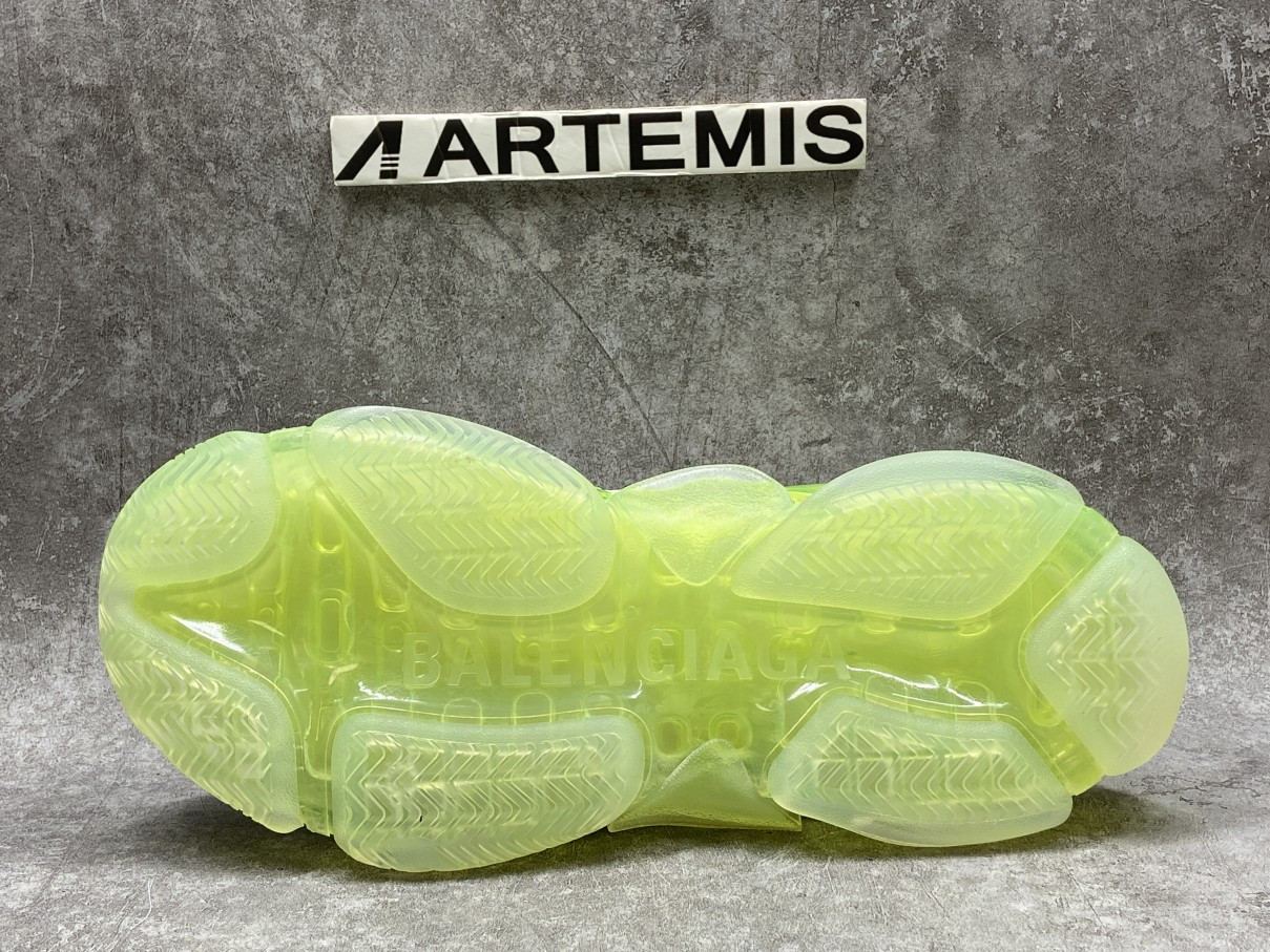 Balenciga Triple S White Green Clear Sole