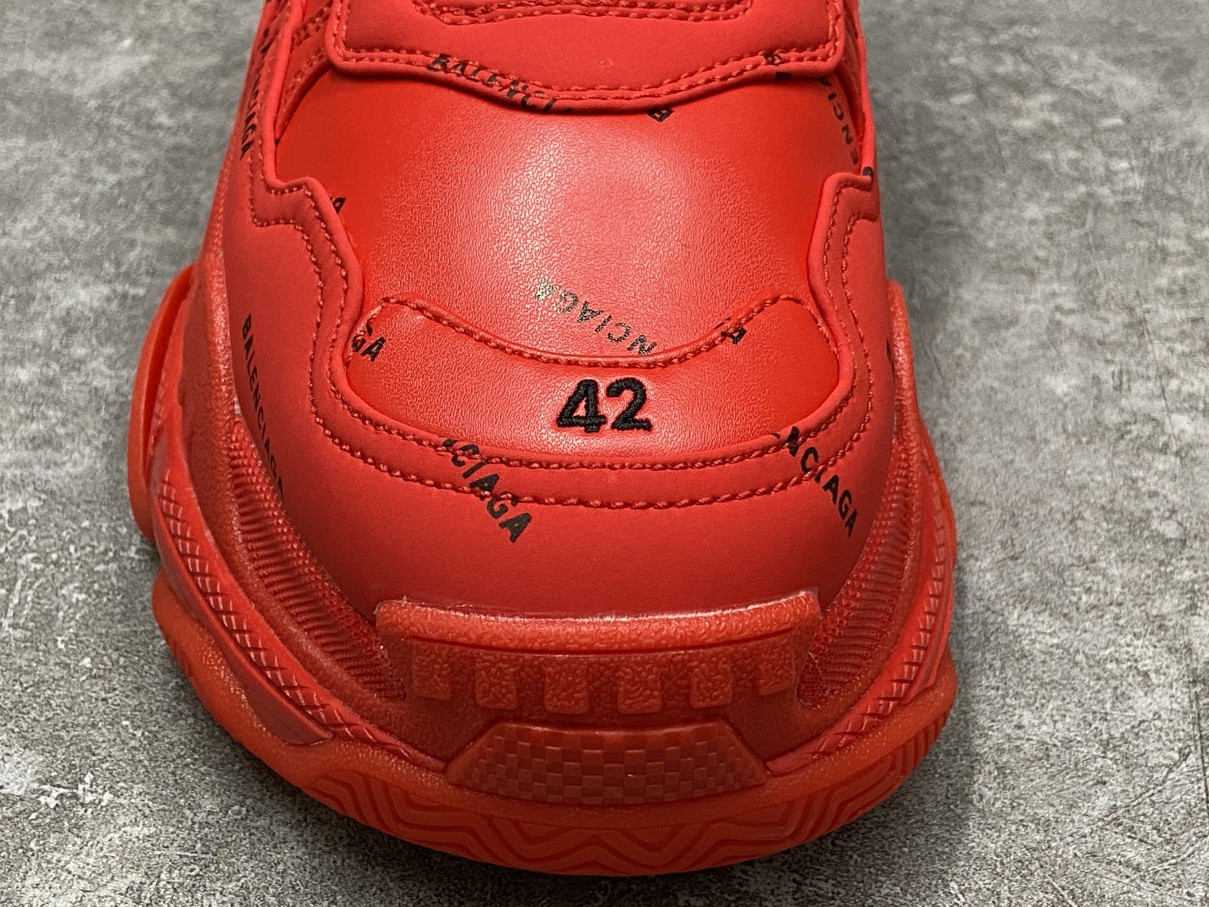 Balenciga Triple S Allover Logo Red