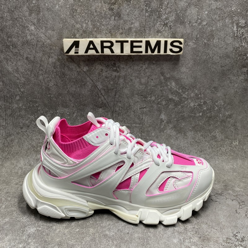 Ba*len*cia*ga track sock white pink