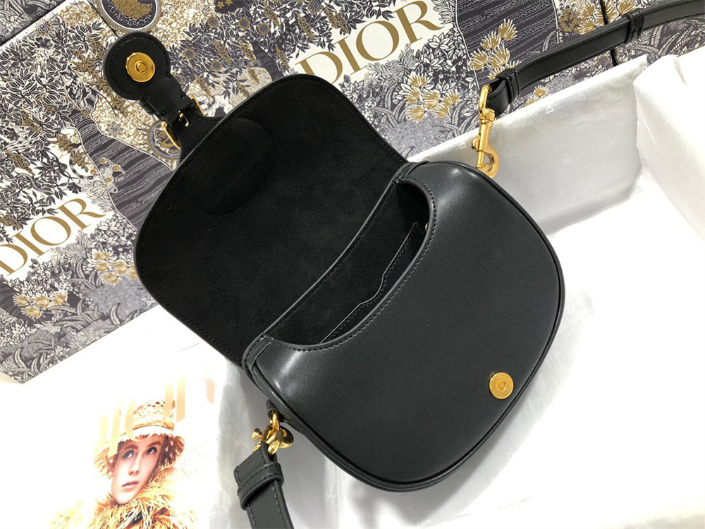 medium D*or bobby bag black box calfskin