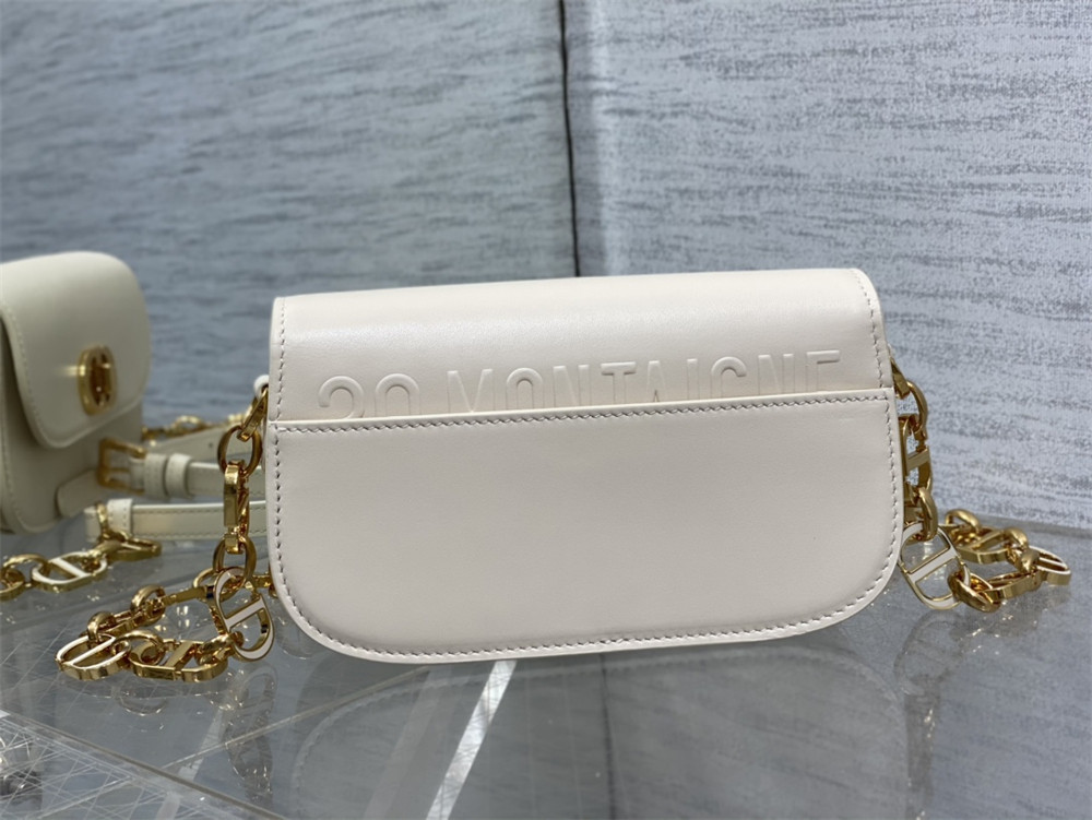SMALL 30 MONTAIGNE AVENUE BAG WHITE Box Calfskin