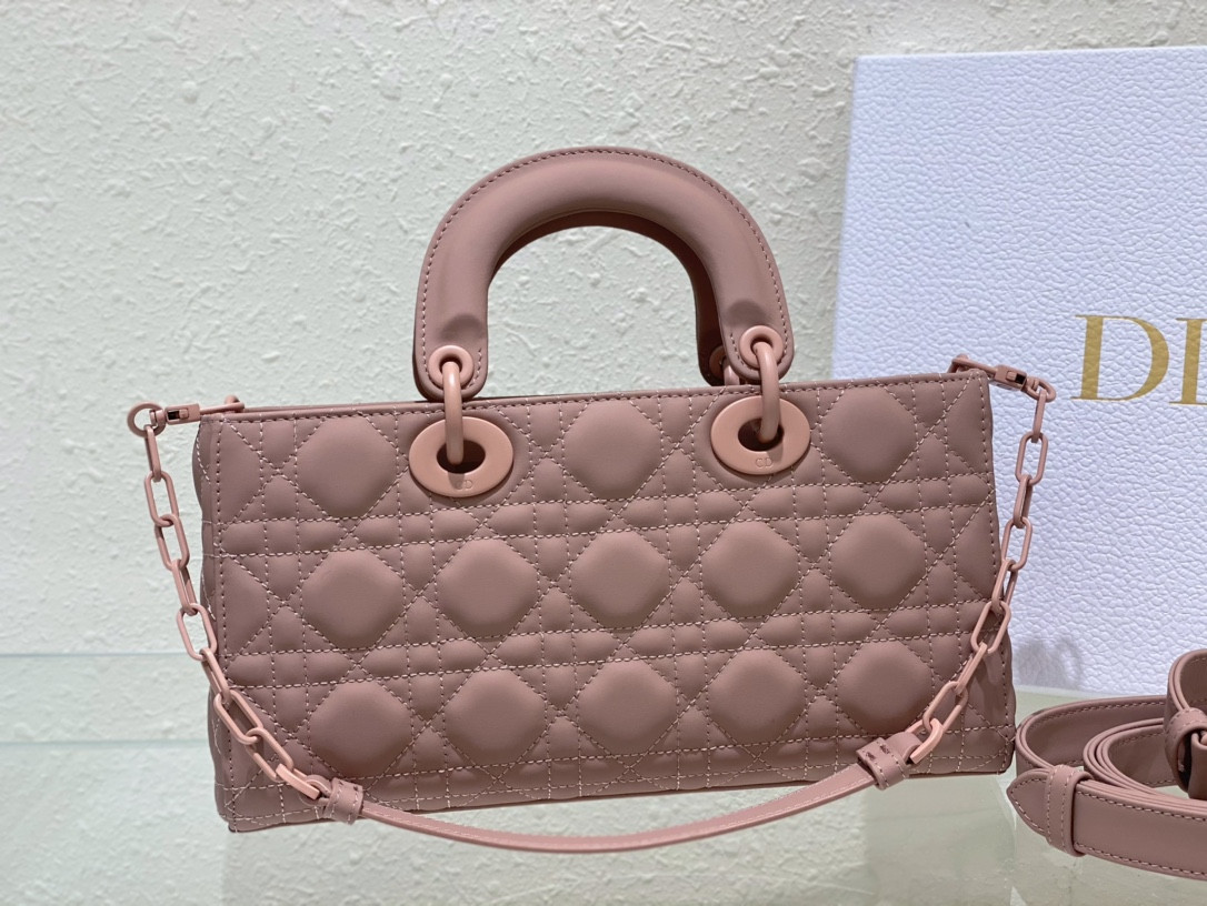 D*or small lady d-joy bag ultramatte pink cannage calfskin