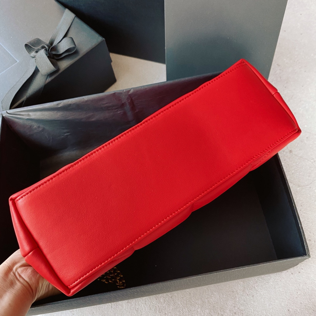 Y*L puffer small in nappa leather red 11.4 x 6.6 x 4.3 inches