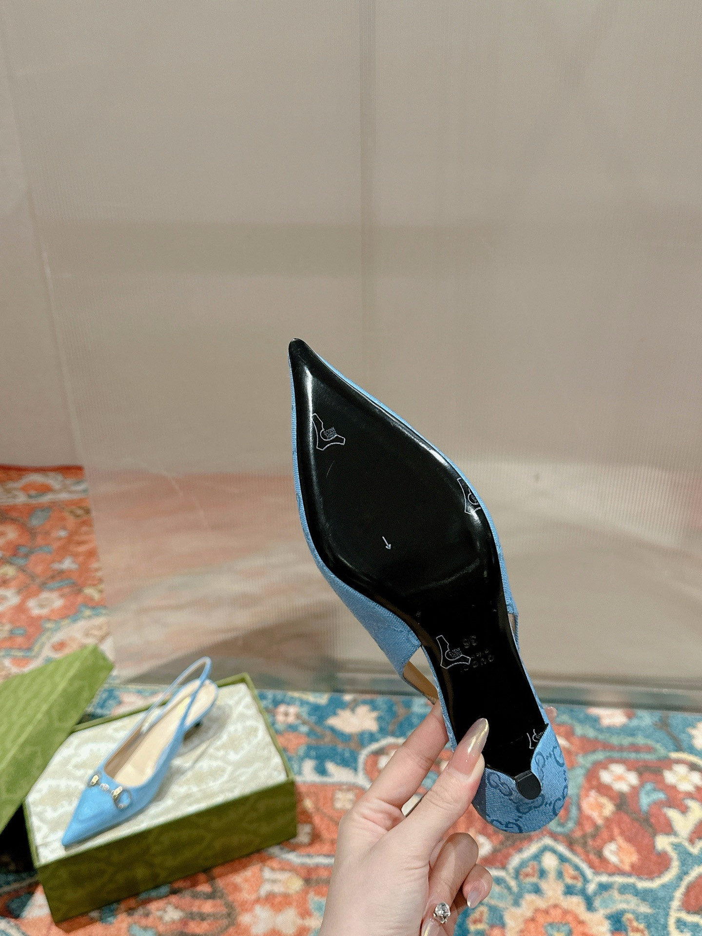 ua G*u*i horsebit slingback pump low heel