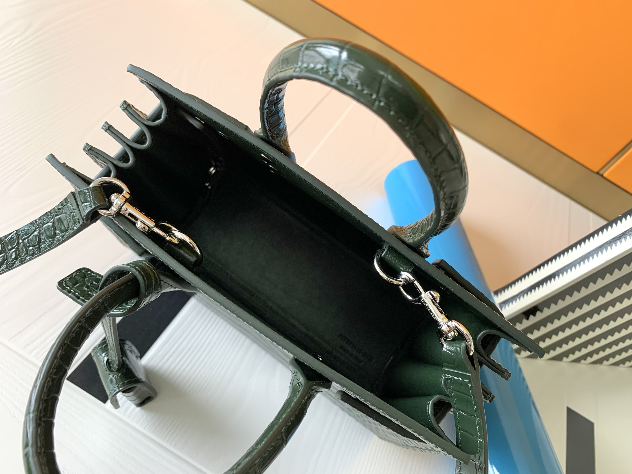 Y*L sac de jour in crocodile embossed leather - nano 22x18x10.5cm