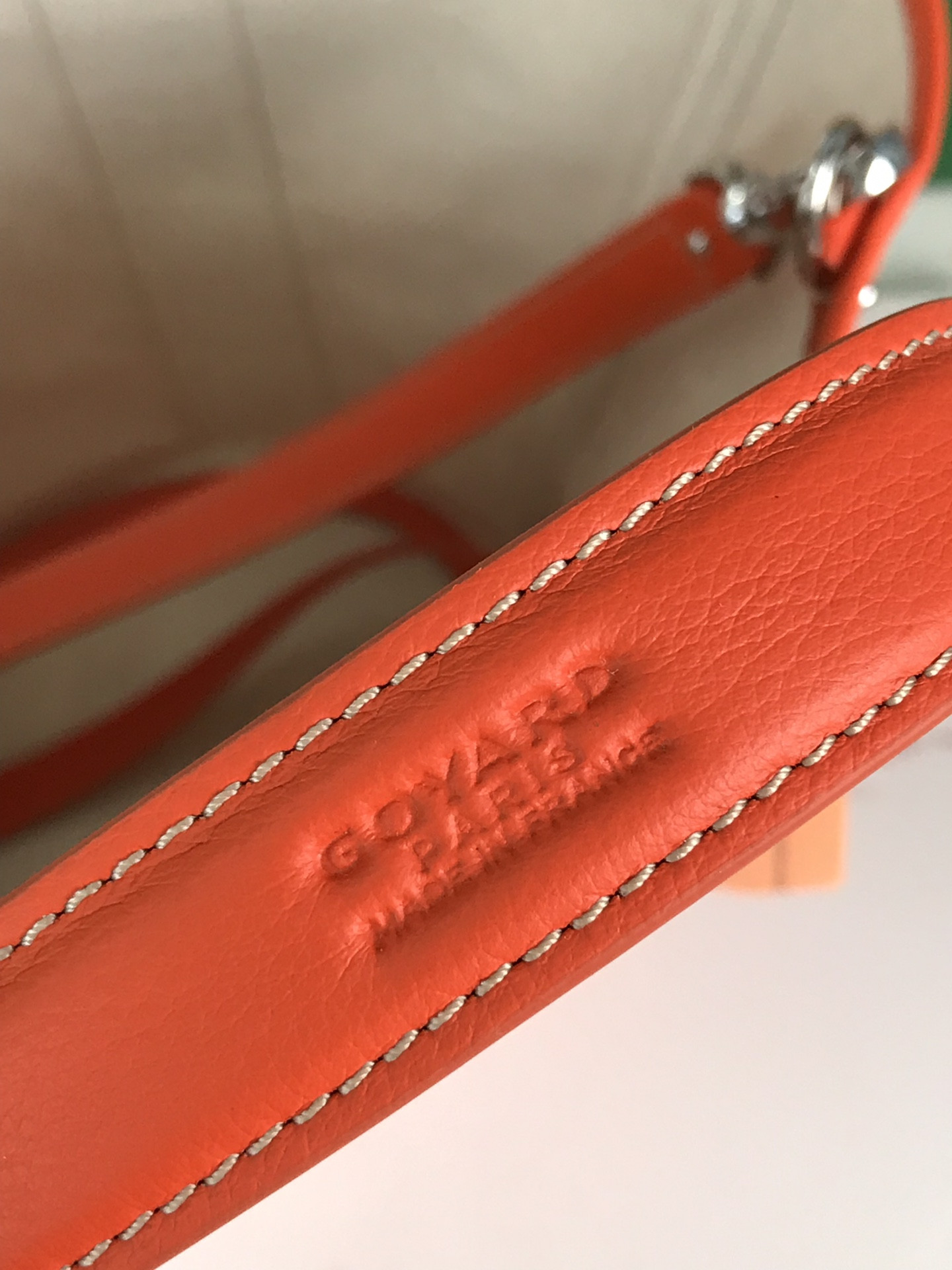 Go*ard Go*ardine belharra pm coral tote palladium hardware 18x14x23cm