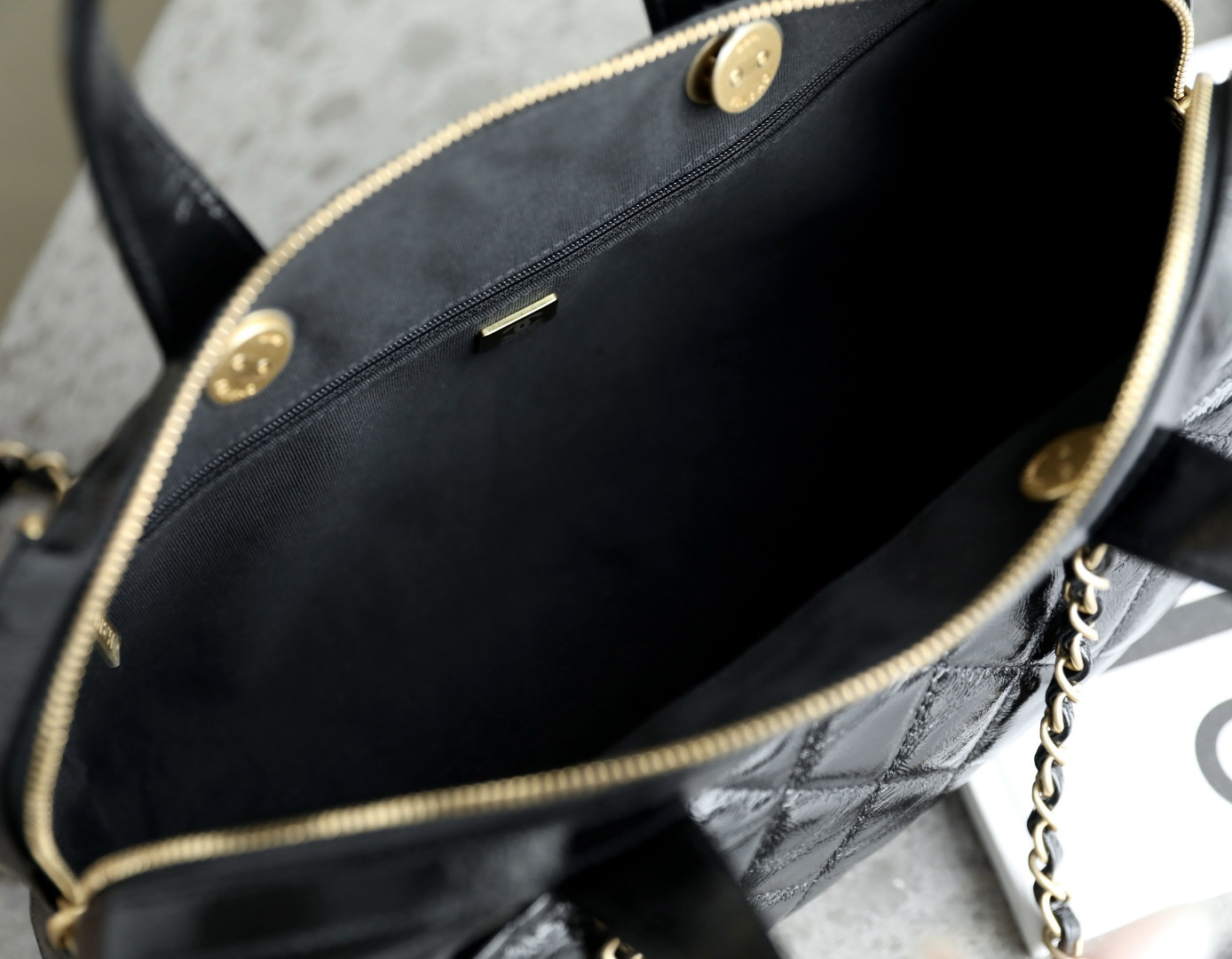 Ch*el large bowling bag as5579 17x31x13cm