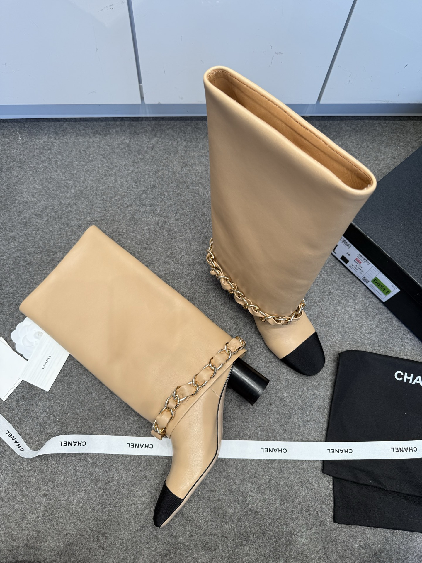 ua Ch*el high boots 5.5cm heel